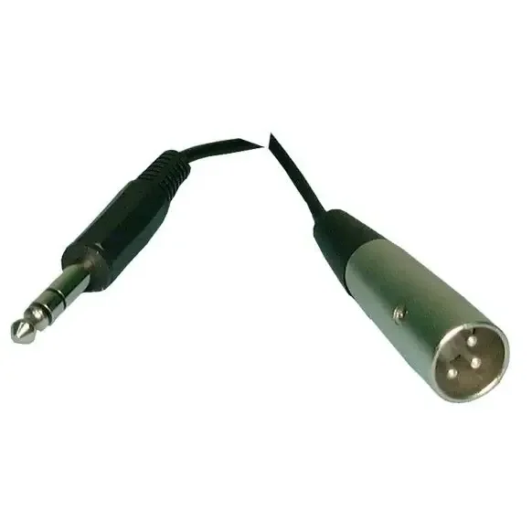 10′ 1/4 ” Stereo Male to 3-Pin XLR Male Cable