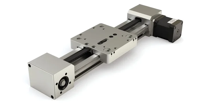 Belt Driven Linear Actuator – V-Wheel UGT040D-B21-0200-BD1B4-00L0-0 V-Rail Length: 200mm w/ NEMA 23 Motor