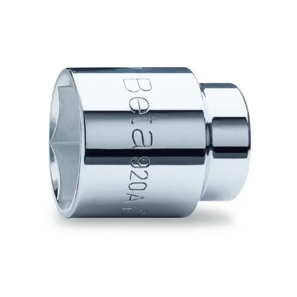 Beta Tools (Article# 920A 25) 25mm, Hexagon Hand Socket, 6 Point 1/2 in Drive, Chrome-Plated – BT 9200025