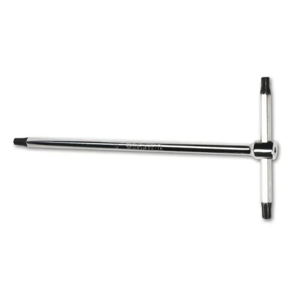 Beta Tools (Article# 951TX 07) T7 Sliding T-Handle Wrench, Torx Drive, 3 Black Phosphate Ends, Chrome-Plated – BT 9510807