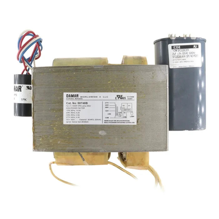 DAMAR LIGHTING 748B HPS HID BALLAST KIT, 1000W S52 CWA HPF, 120/208/240/277V