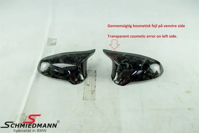 -DEMO- Side mirror cover – forged carbon, right and left side (Cosmetic defect on the left side mirror around the top, slightly transparent)