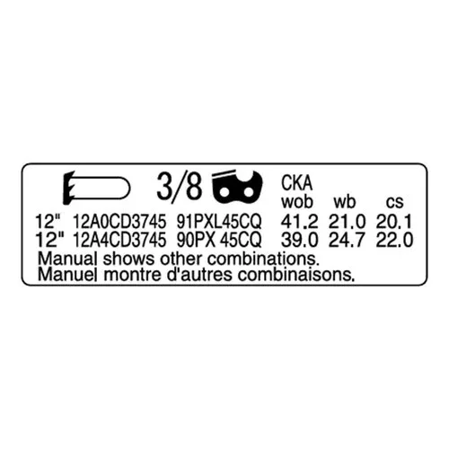 ECHO X524006760 – LABEL, BAR & CHAIN, CS-2511T – Authentic OEM part