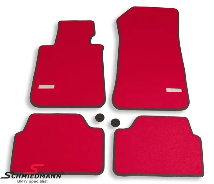 Floormats front/rear original Schmiedmann -Exclusive Red- extra thick quality