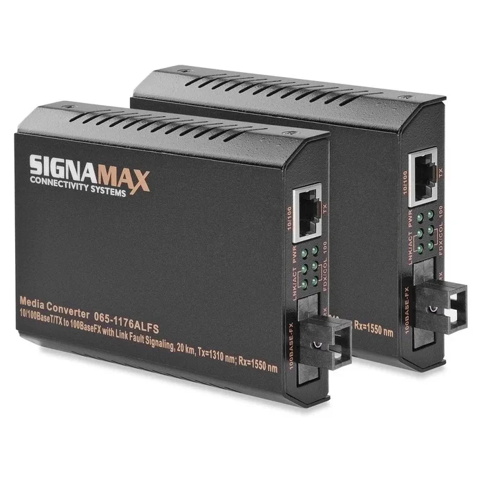 High-Performance Signamax Media Converter 10/100 to 100FX, WDM SC/MM – FO-065-1176BLFSMM