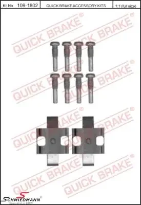Set mounting parts for front brake pads (For models with Performance brakes) 34116780506 34 11 6 780 506 6780506