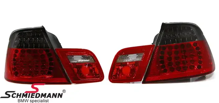 Taillights LED red/black blackline 2003 facelift upgrade in original-design