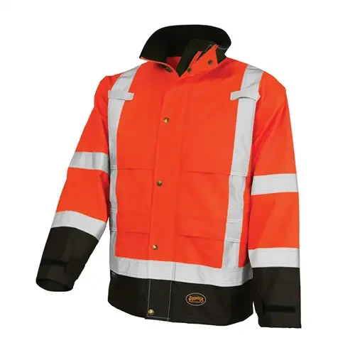 V1200251U-M Pioneer Pioneer – Ripstop Waterproof Safety Jacket – Hi-Vis Orange – Size Medium